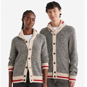 Roots Heritage Cabin Shawl Cardigan Wool Blend Medium